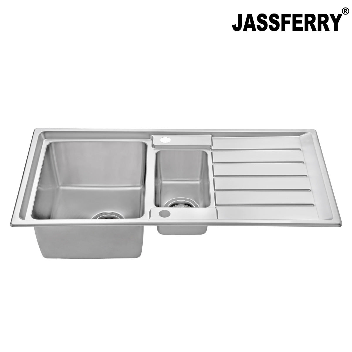 JassferryJASSFERRY Welding Stainless Steel Kitchen Sink 1.5 One Half Bowl Reversible DrainerKitchen Sinks
