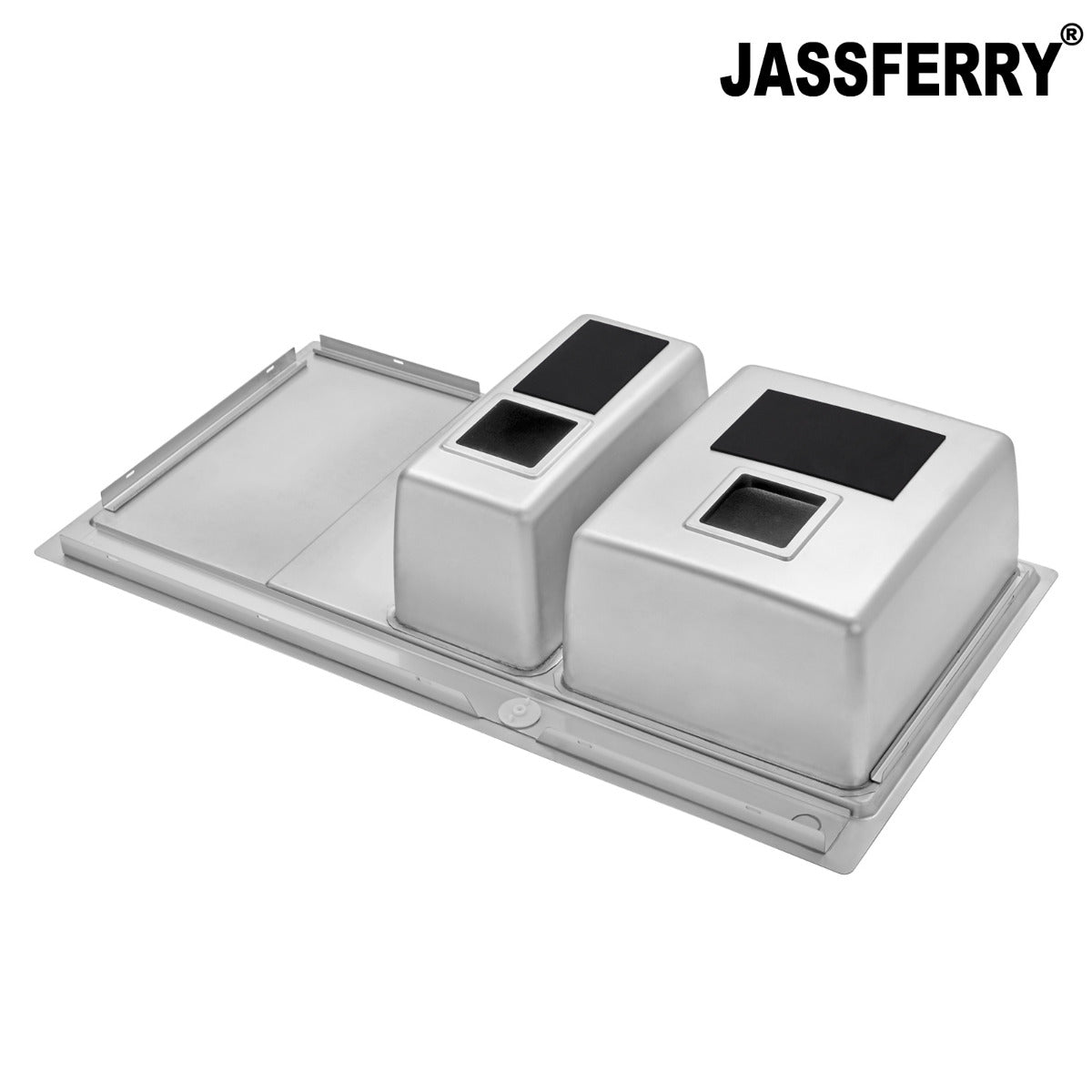 JassferryJASSFERRY Brilliant Stainless Steel Kitchen Sink One&Half Bowl Left hand DrainerKitchen Sink