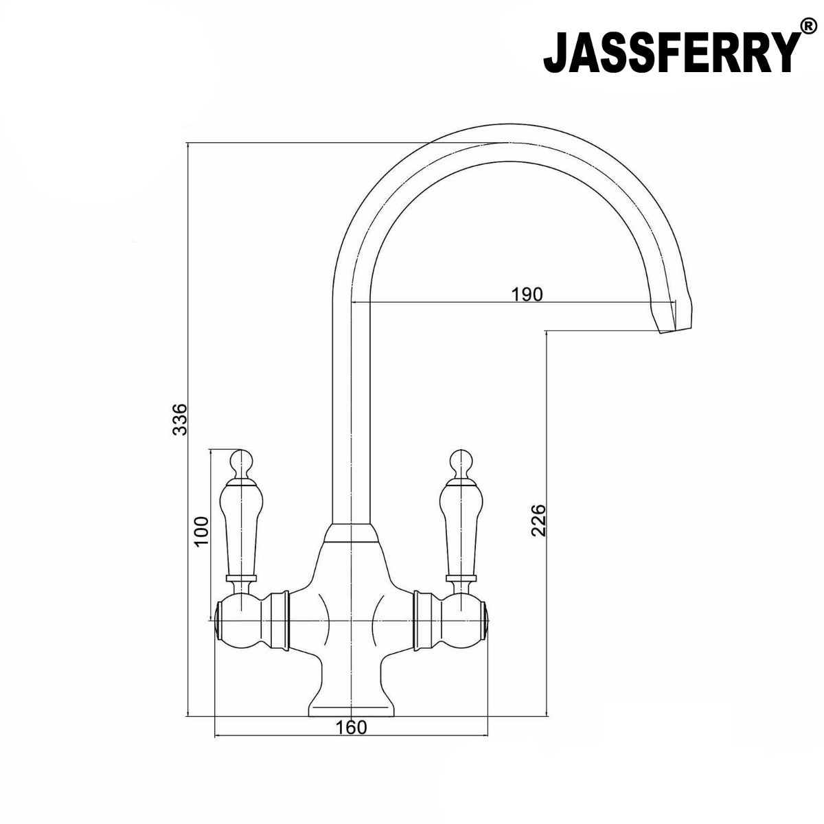 JassferryJASSFERRY Chrome Dual Flow Kitchen Sink Mixer Tap Ceramic Handle Twin LeverKitchen taps