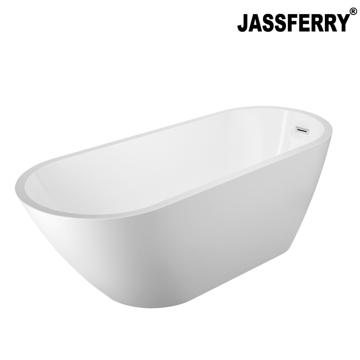 JassferryJASSFERRY Modern Design Rectangular Freestanding Bathtub Soaking Baths WhiteBathtubs