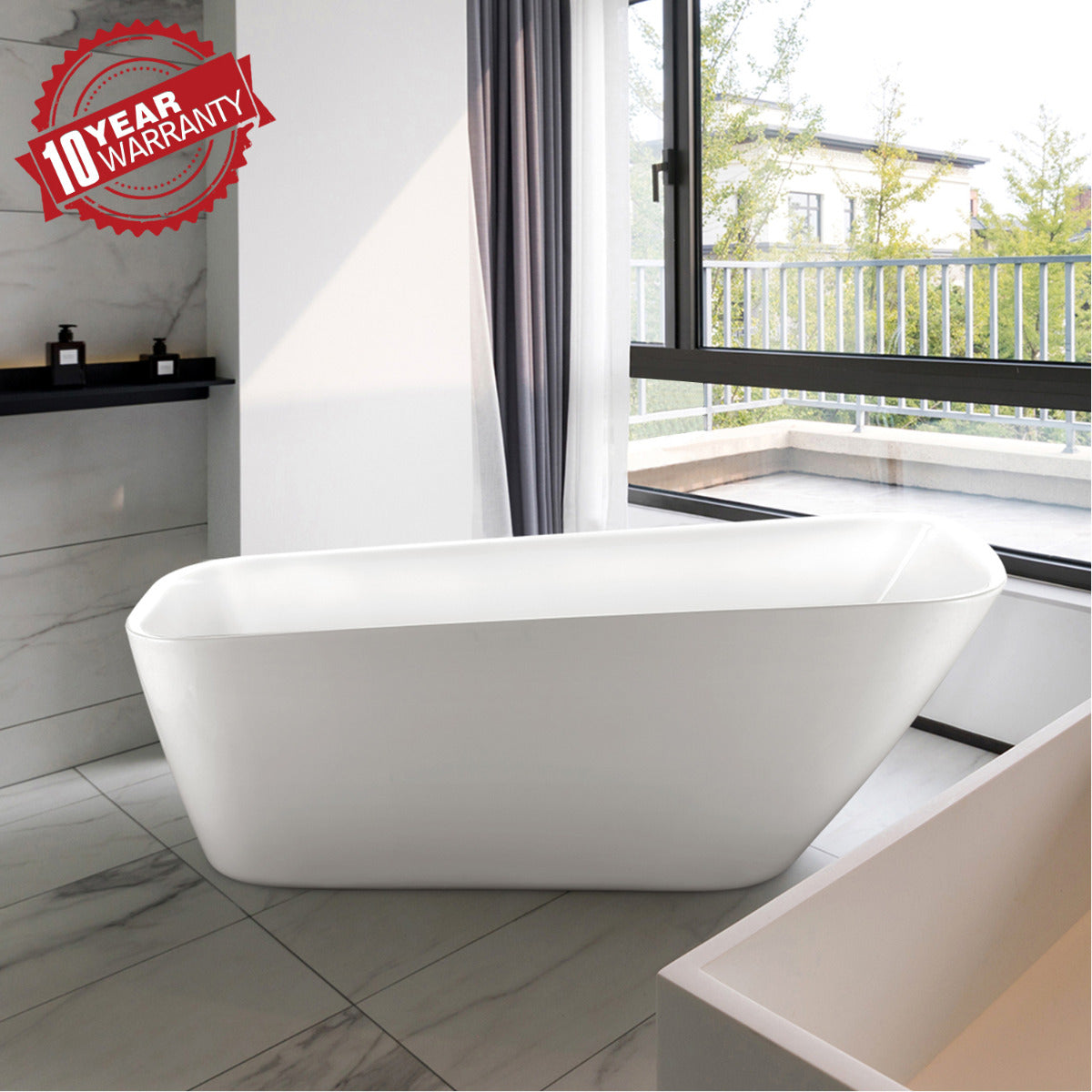 JassferryJASSFERRY Modern Design Rectangular Freestanding Bathtub Soaking BathsBathtubs