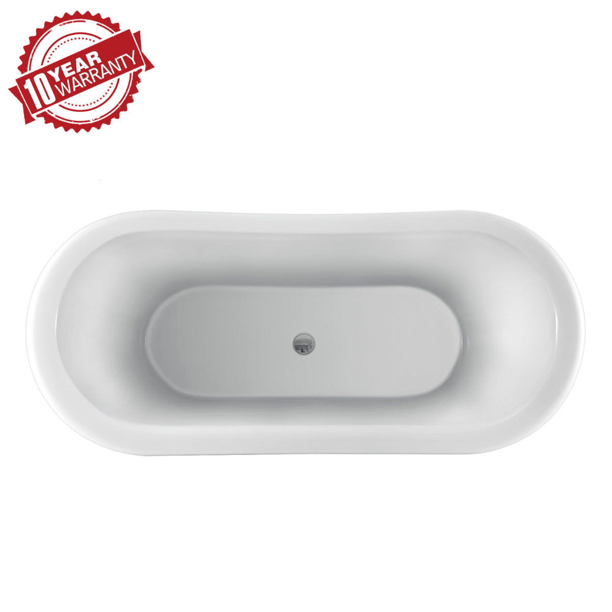 JassferryJASSFERRY Modern Design Freestanding Bathtub Soaking Baths Gloss White AcrylicBathtubs