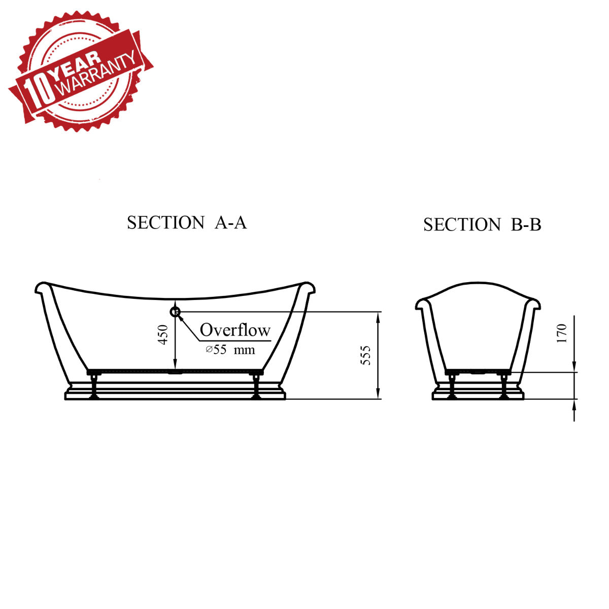 JassferryJASSFERRY Modern Design Freestanding Bathtub Soaking Baths Gloss White AcrylicBathtubs