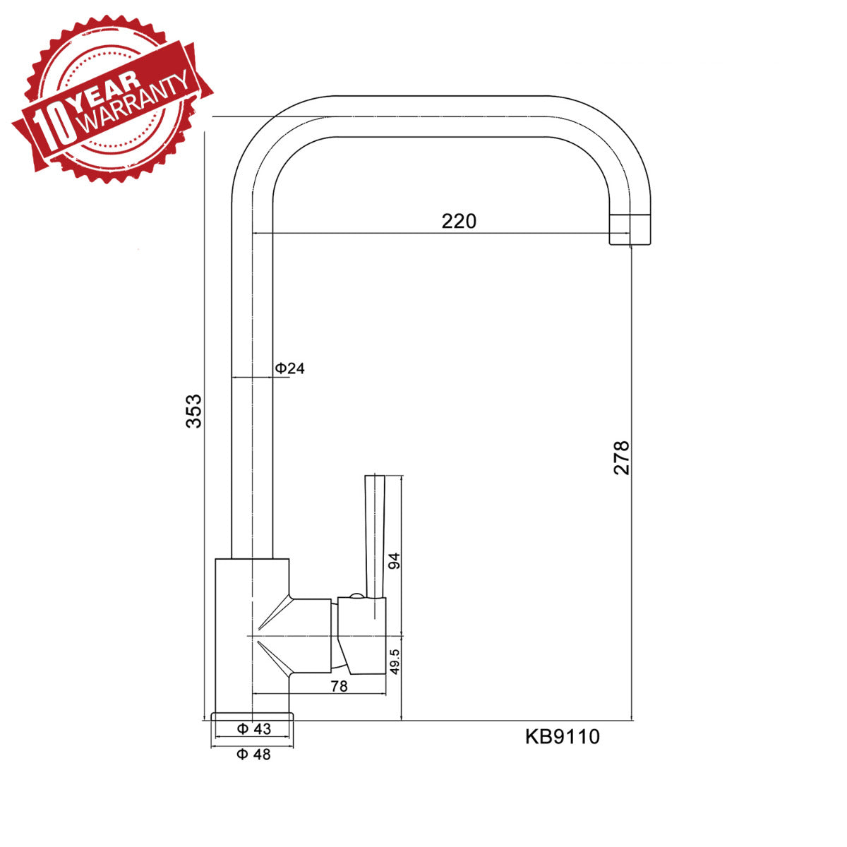 JassferryJASSFERRY New Kitchen Sink Mixer Tap Swivel Spout Faucet Single Lever ChromeKitchen taps