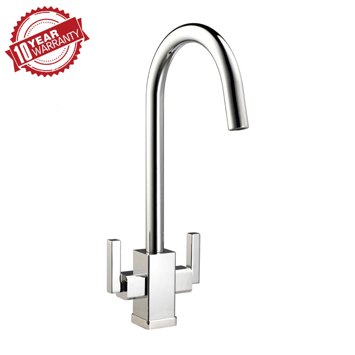 JassferryJASSFERRY New Chrome kitchen Mono Sink Tap Twin Dual Lever Swivel Modern MixerKitchen taps