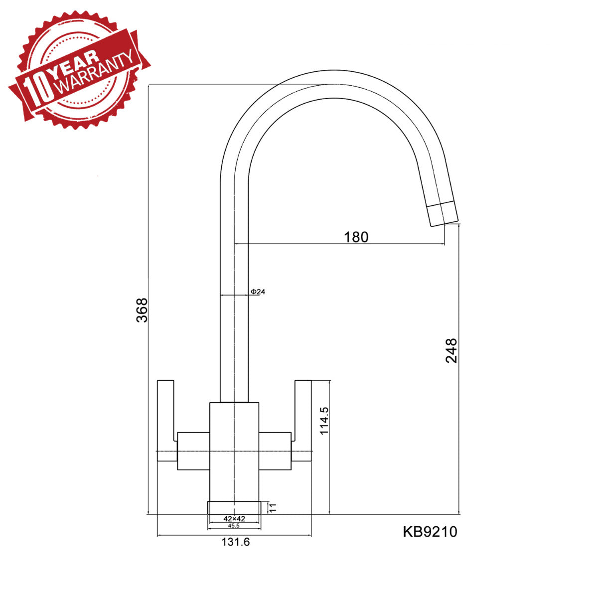 JassferryJASSFERRY New Chrome kitchen Mono Sink Tap Twin Dual Lever Swivel Modern MixerKitchen taps