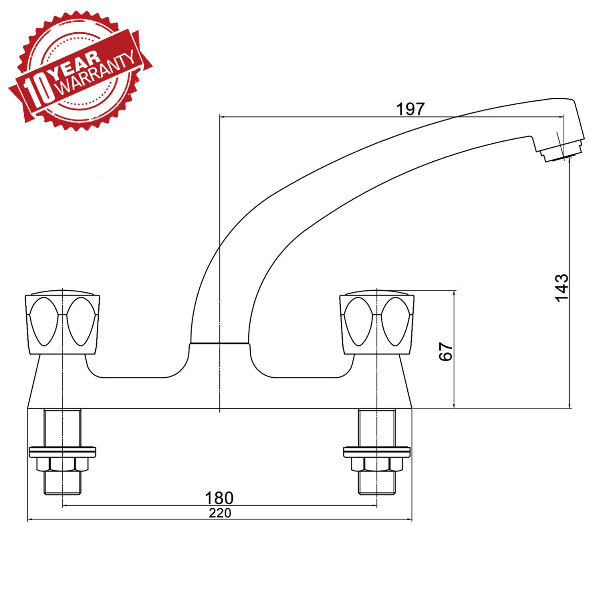 JassferryJASSFERRY New Traditional Knob Chrome Basin Tap Mixer Dual Flow Swivel SpoutBasin Taps